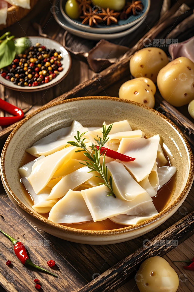 高清大图下载【趣麦麦图】火锅食材之黄喉食材摄影图