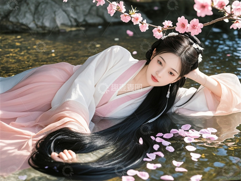 高清大图下载【趣麦麦图】中国风美女梳洗图