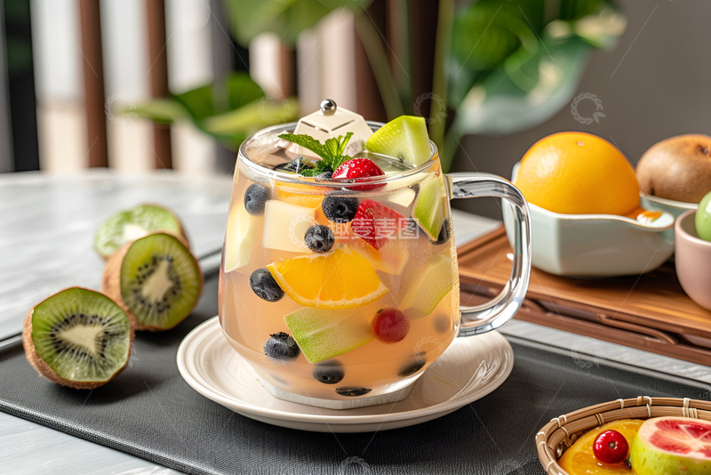 高清大图下载【趣麦麦图】一杯水果茶饮料特写