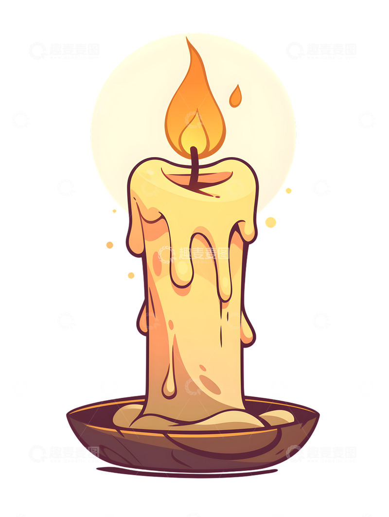 高清大图下载【趣麦麦图】白色蜡烛卡通