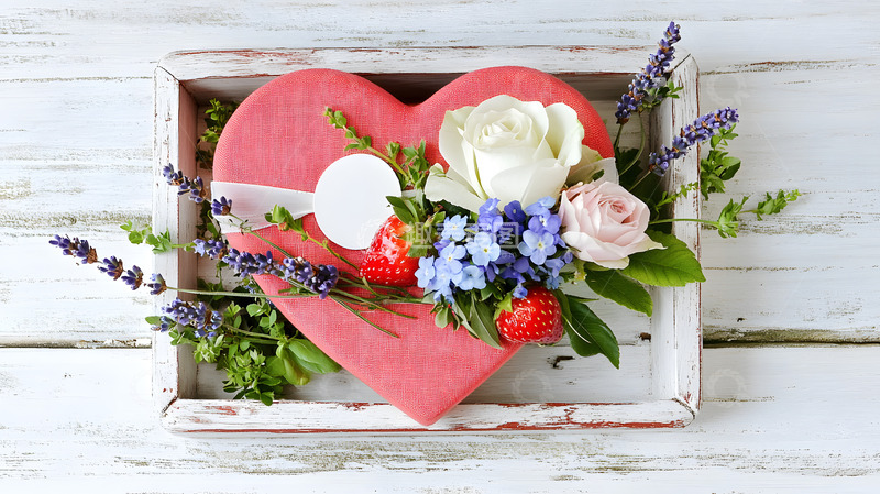 高清大图下载【趣麦麦图】感恩节心形花束礼盒