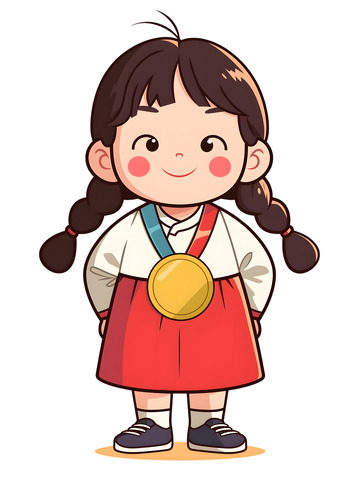 卡通女孩子金牌