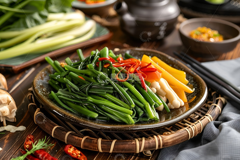 高清大图下载【趣麦麦图】一盘凉拌野菜