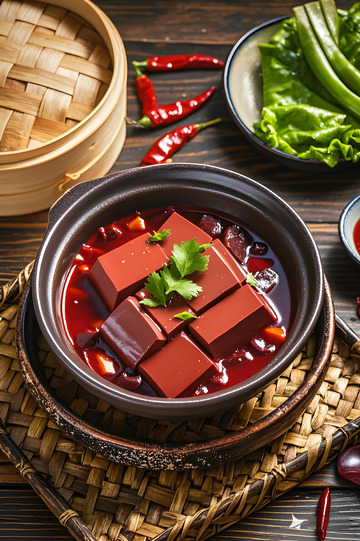 火锅食材之血豆腐摄影图