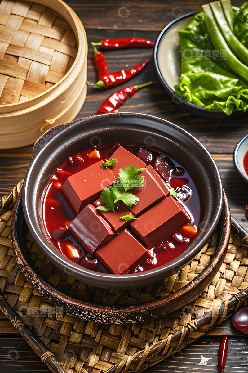 高清大图下载【趣麦麦图】火锅食材之血豆腐摄影图