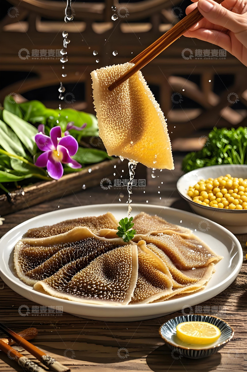 高清大图下载【趣麦麦图】火锅食材之毛肚片摄影图