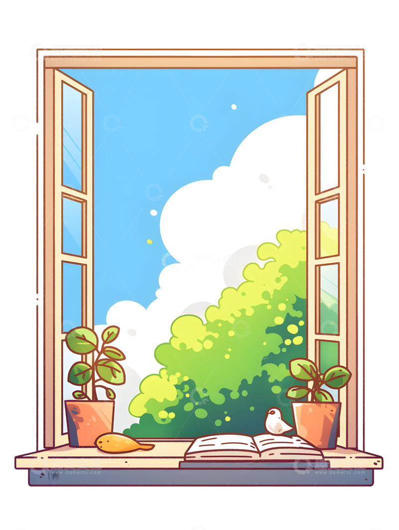 高清大图下载【趣麦麦图】窗户卡通窗子风景