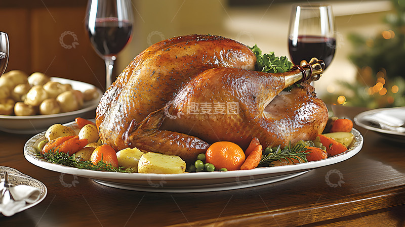 高清大图下载【趣麦麦图】感恩节火鸡晚餐