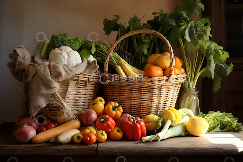 高清大图下载【趣麦麦图】桌面上放着蔬菜