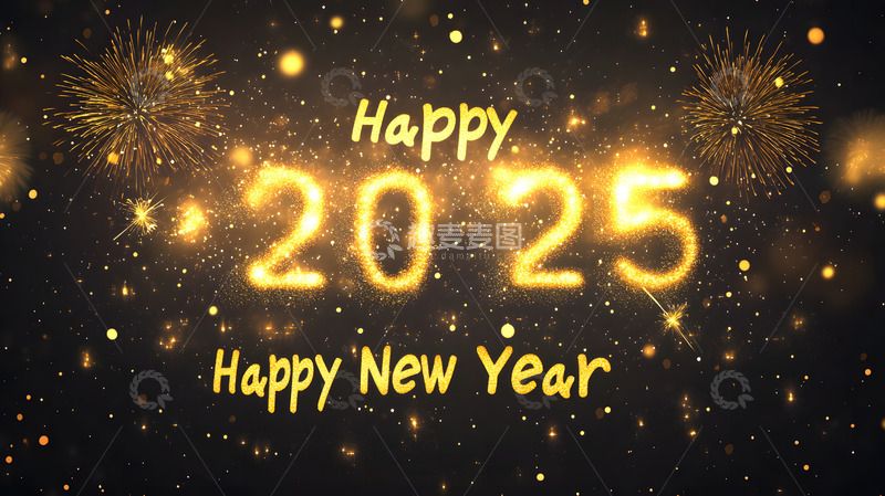 新年快乐与烟花效果