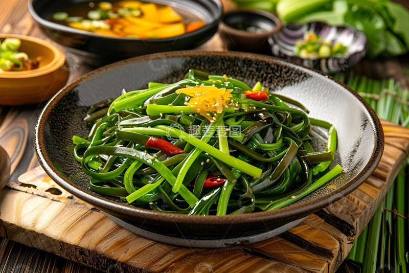 高清大图下载【趣麦麦图】凉拌野菜美食摄影