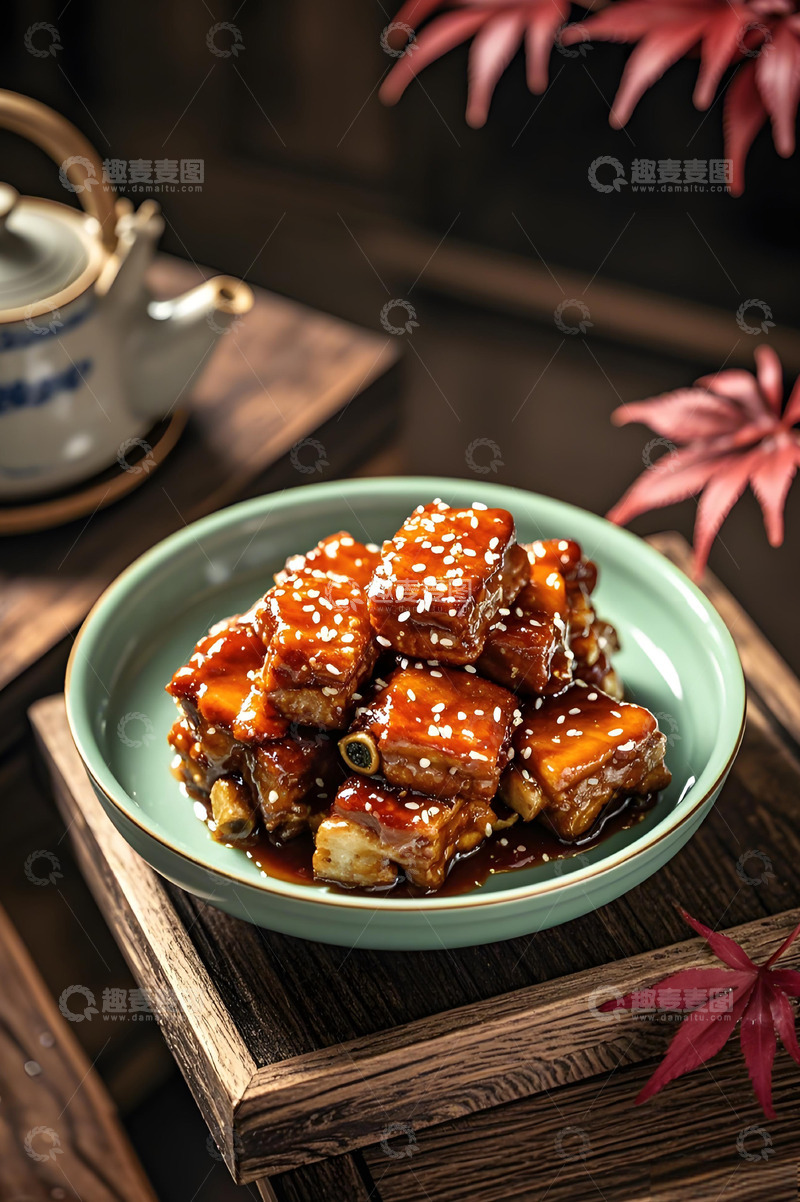 高清大图下载【趣麦麦图】中华美食糖醋排骨摄影图