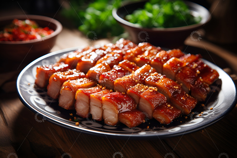 高清大图下载【趣麦麦图】一盘切块的卤肉