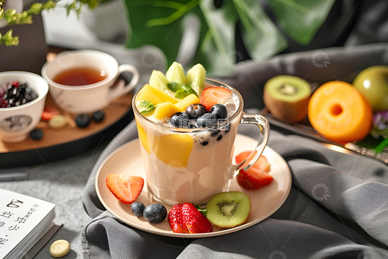 高清大图下载【趣麦麦图】一杯鲜果奶茶