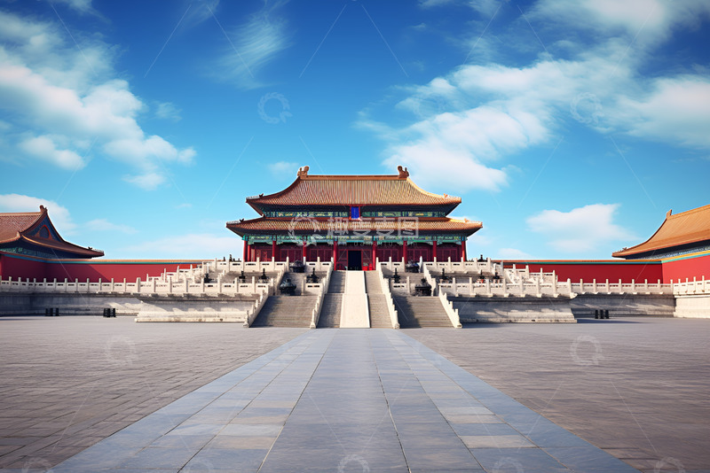 高清大图下载【趣麦麦图】蓝天下的故宫