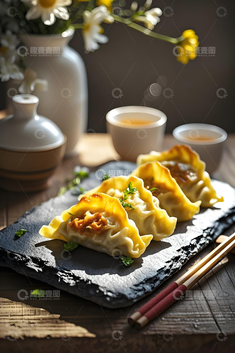 高清大图下载【趣麦麦图】煎饺子美食静物摄影图
