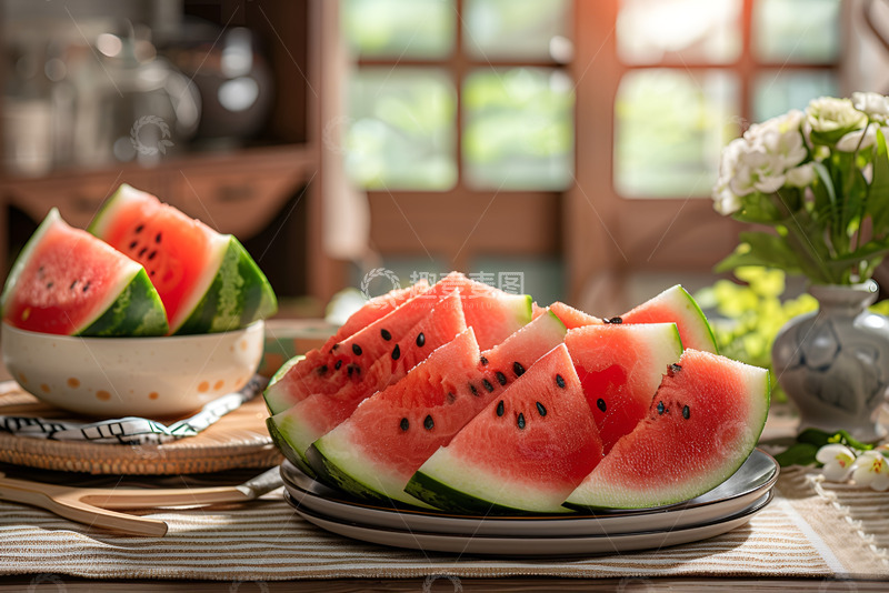 高清大图下载【趣麦麦图】一盘切块的西瓜