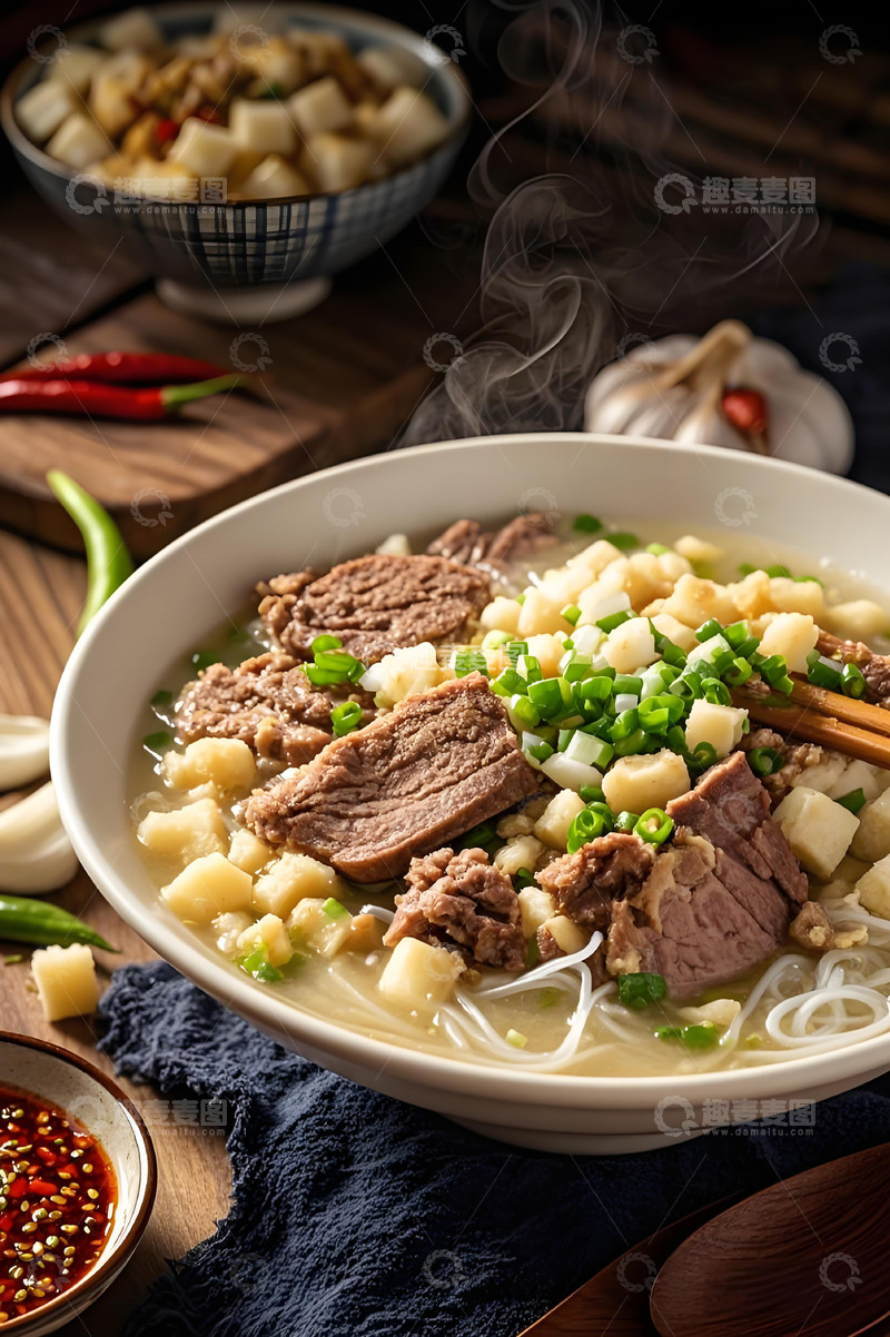 高清大图下载【趣麦麦图】中华名吃羊肉泡馍摄影图