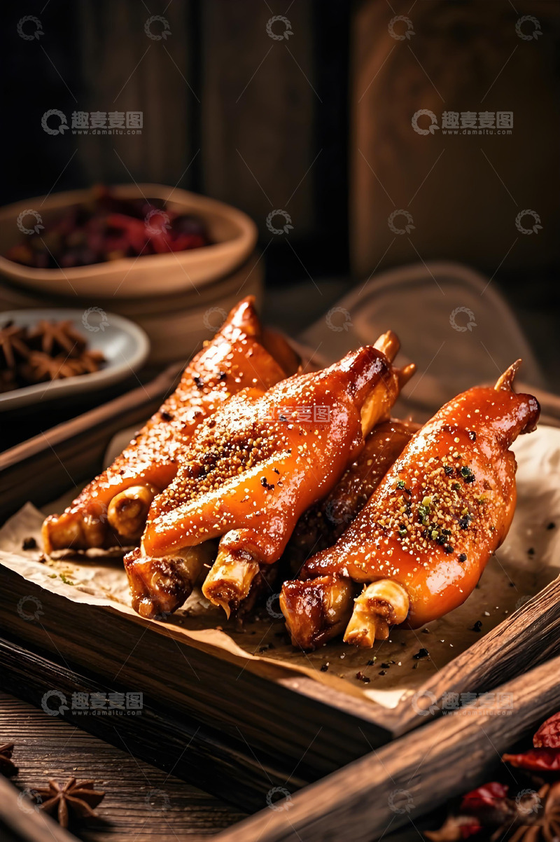 高清大图下载【趣麦麦图】美食烧烤烤猪蹄摄影图