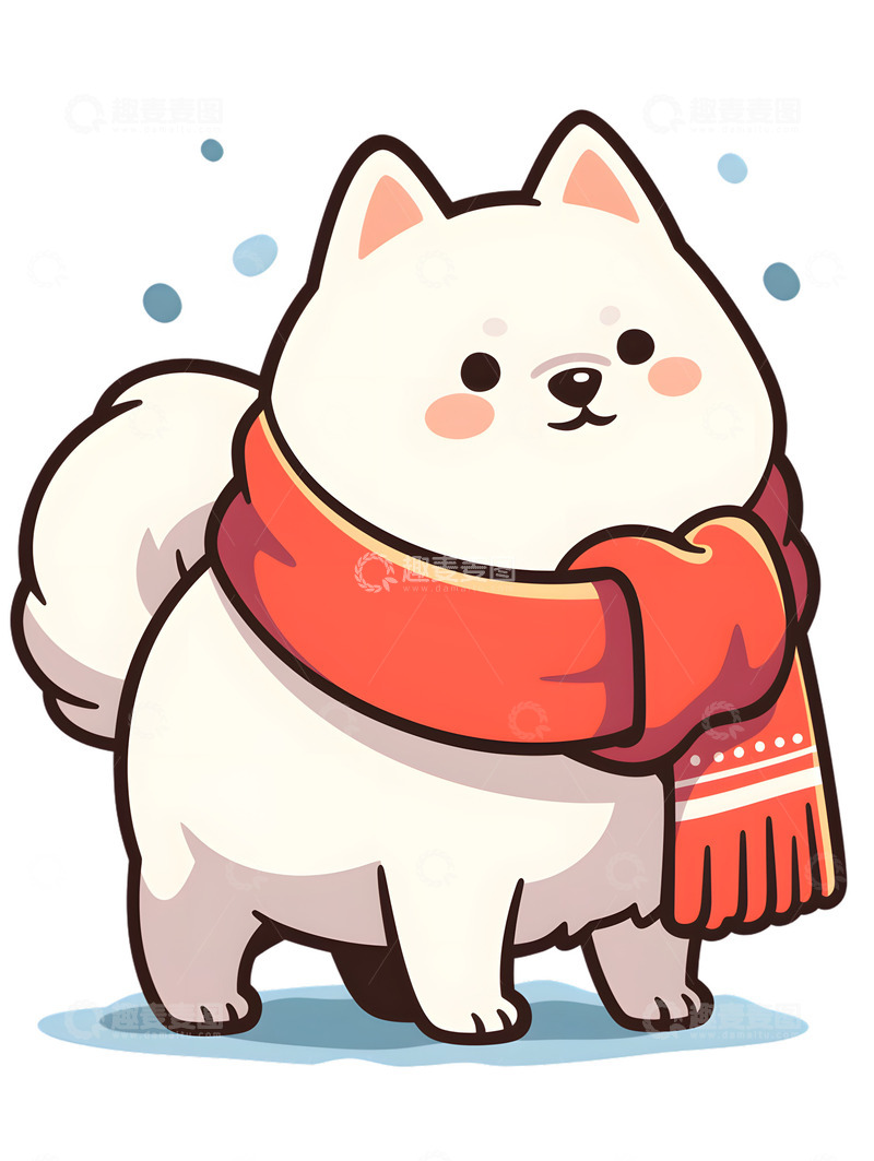 高清大图下载【趣麦麦图】冬季小狗卡通宠物