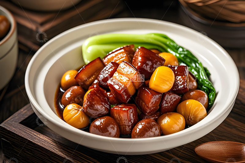 高清大图下载【趣麦麦图】板粟烧肉美食摄影图