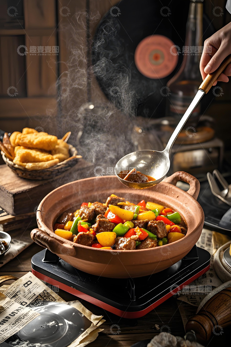 高清大图下载【趣麦麦图】土豆炖牛肉美味炖菜摄影图