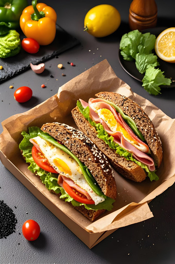 美味三明治美食摄影图