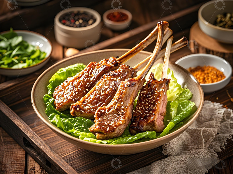 高清大图下载【趣麦麦图】烤羊排美食静物摄影图