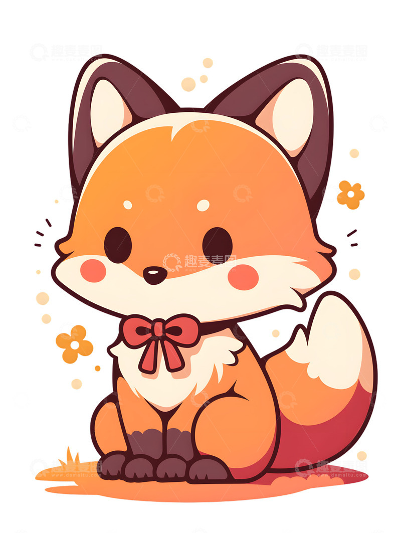 高清大图下载【趣麦麦图】卡通冬季小狐狸可爱图标