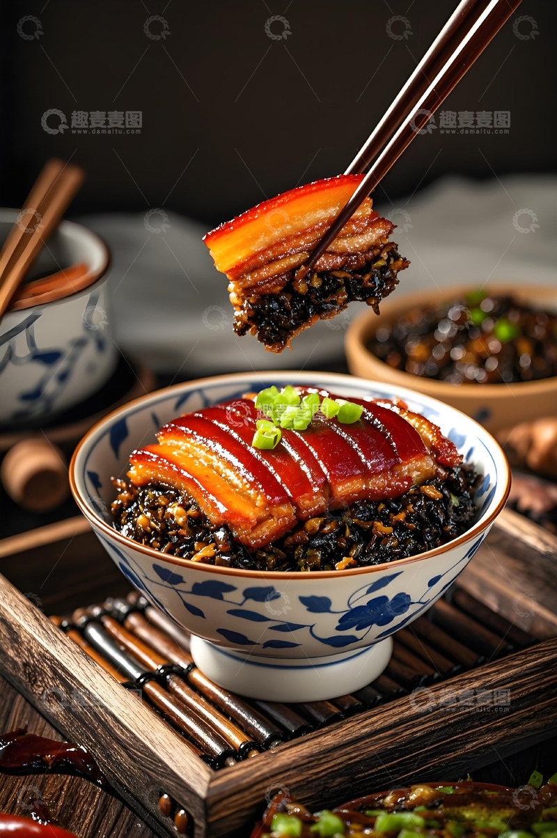 高清大图下载【趣麦麦图】梅菜扣肉美食摄影图