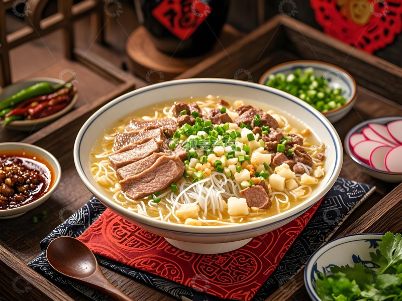 高清大图下载【趣麦麦图】陕西西安名吃羊肉泡馍摄影图