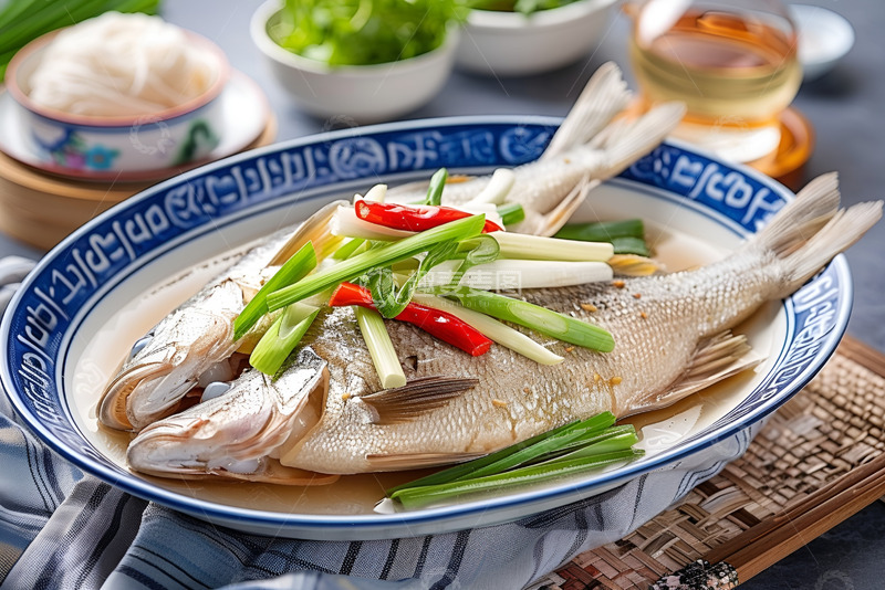高清大图下载【趣麦麦图】一盘清蒸水煮鱼