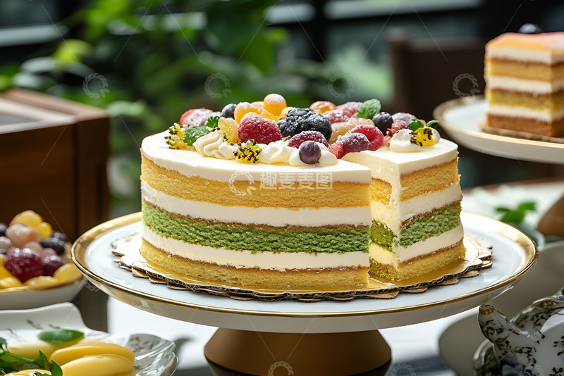 高清大图下载【趣麦麦图】一盘夹心奶油蛋糕