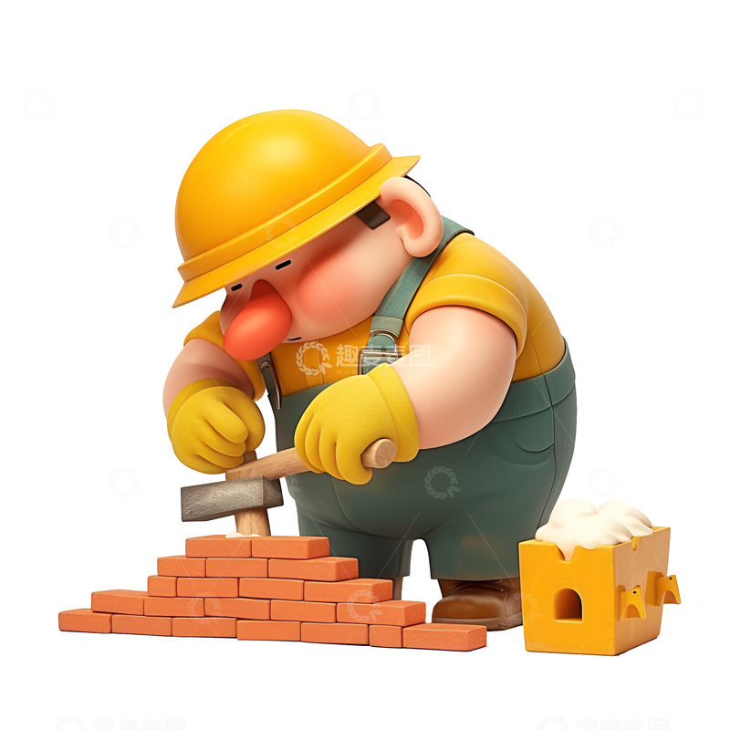 高清大图下载【趣麦麦图】卡通建筑工人