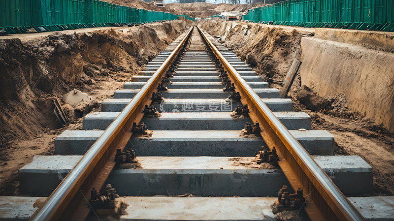 高清大图下载【趣麦麦图】高架桥铁路建设工地上的现代工程