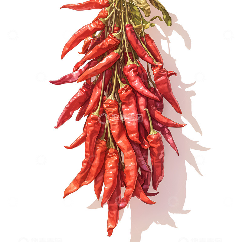高清大图下载【趣麦麦图】卡通一串干辣椒