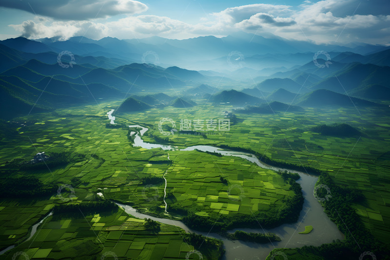 高清大图下载【趣麦麦图】万亩农田美景