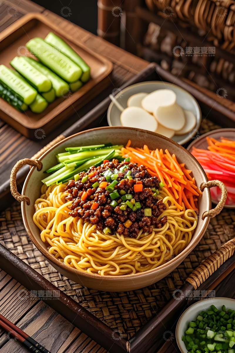 高清大图下载【趣麦麦图】肉沫拌面美食摄影图