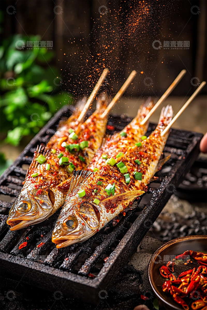 高清大图下载【趣麦麦图】招牌特色烤鱼