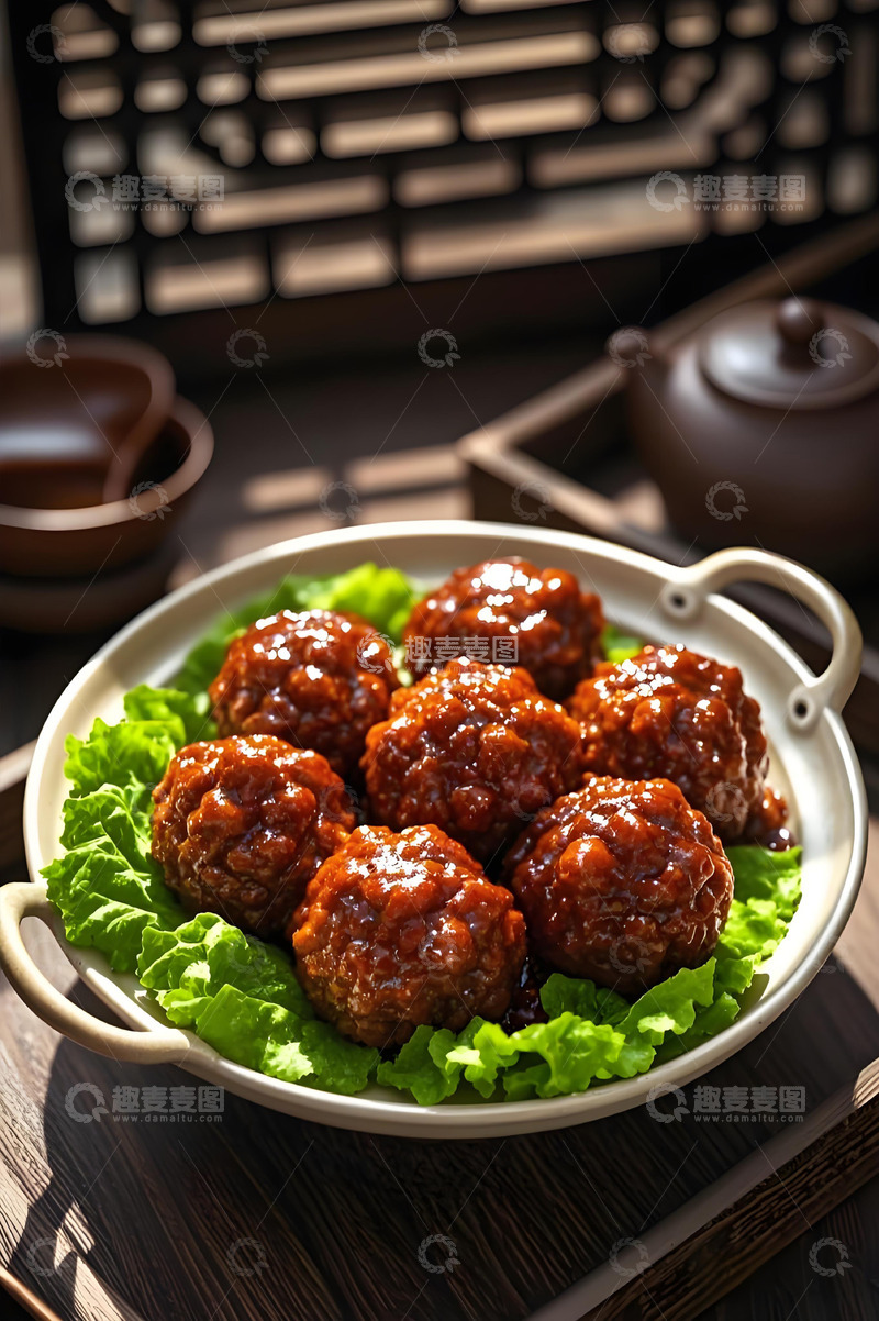 高清大图下载【趣麦麦图】红烧丸子美食摄影图