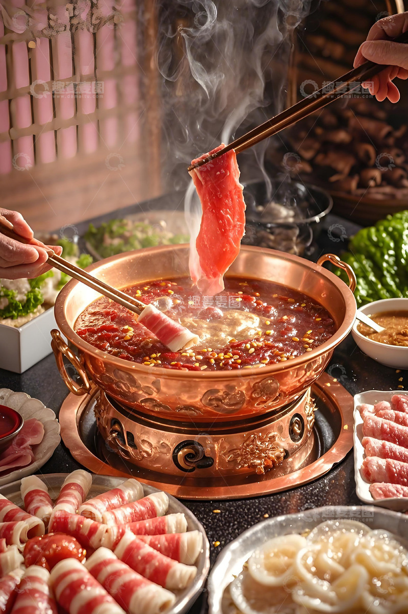 高清大图下载【趣麦麦图】麻辣火锅涮肉摄影图