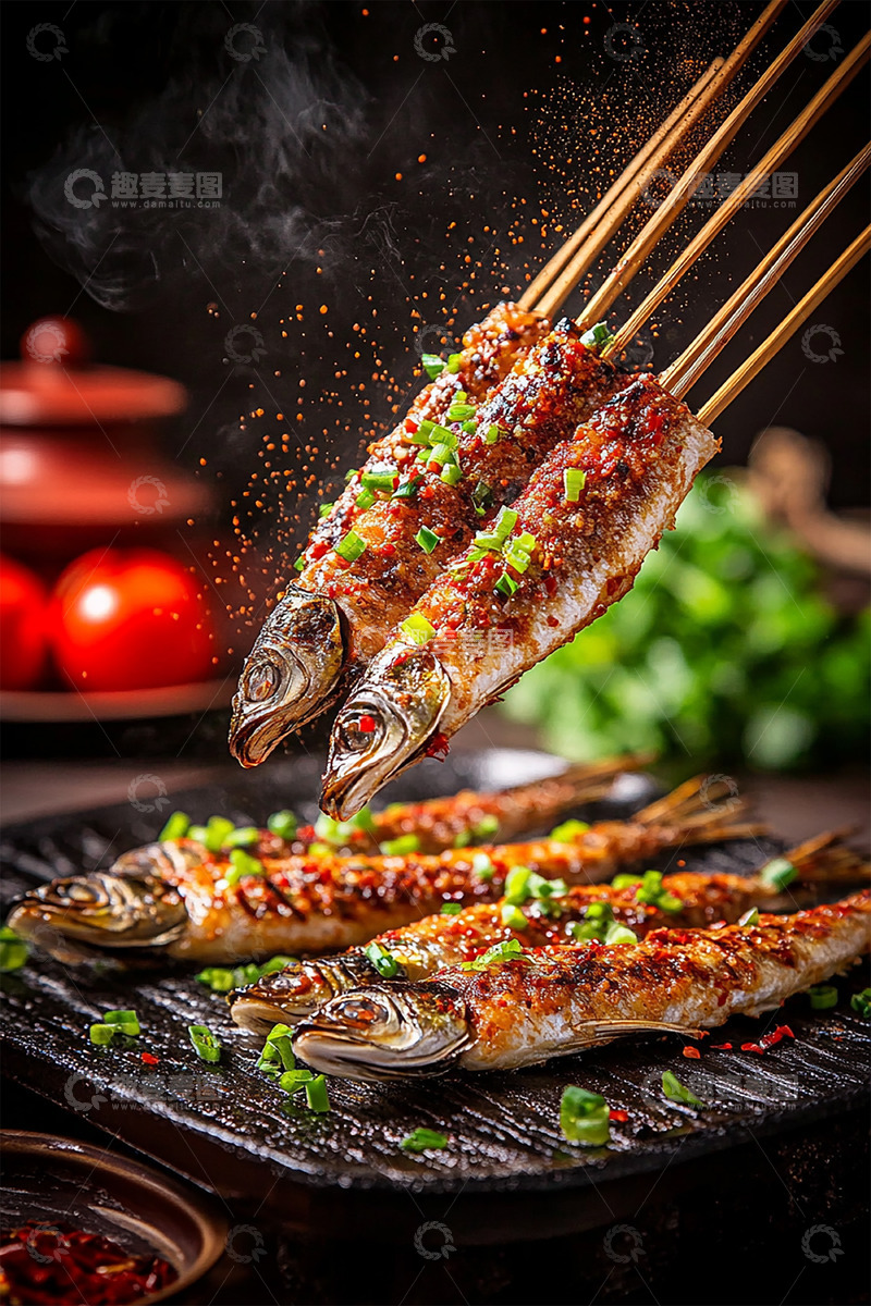 高清大图下载【趣麦麦图】特色烤小黄鱼