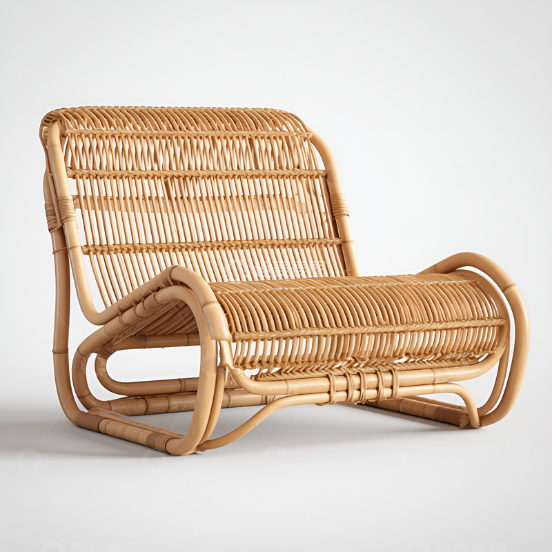 高清大图下载【趣麦麦图】一把木质藤椅