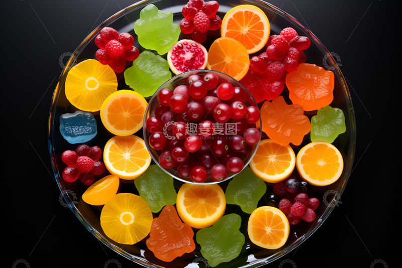 高清大图下载【趣麦麦图】-一盘水果糖高清摄影
