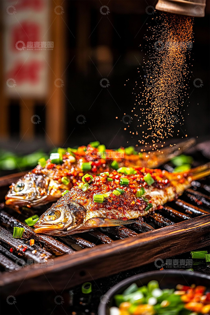 高清大图下载【趣麦麦图】招牌烤小黄鱼