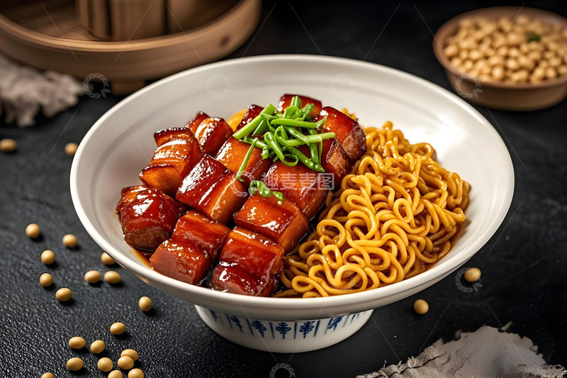 高清大图下载【趣麦麦图】红烧肉焖面美食摄影图