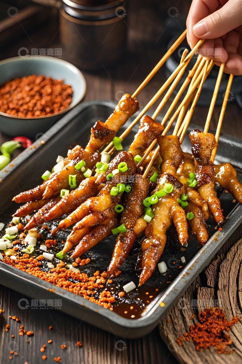 高清大图下载【趣麦麦图】美味的烤鸡爪子