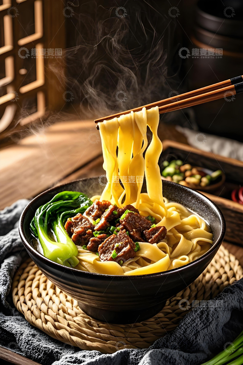 高清大图下载【趣麦麦图】面食之牛肉宽面摄影图