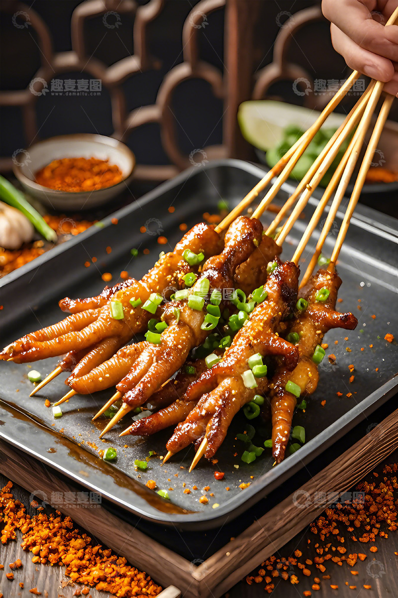 高清大图下载【趣麦麦图】美味的烤鸡爪