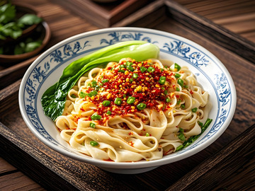 陕西面食油泼面摄影图